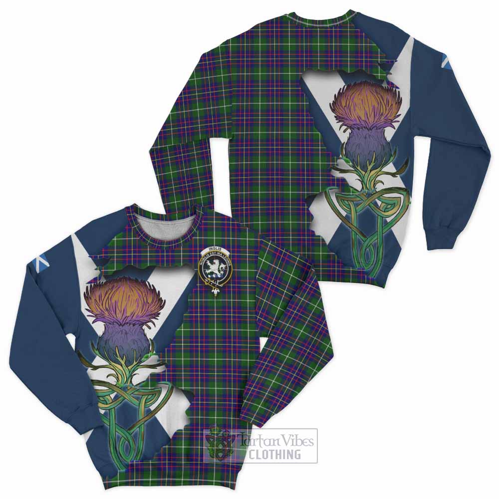 Inglis Tartan Family Crest Sweatshirt Scottish Thistle Celtic Inspired - Tartan Vibes Clothing