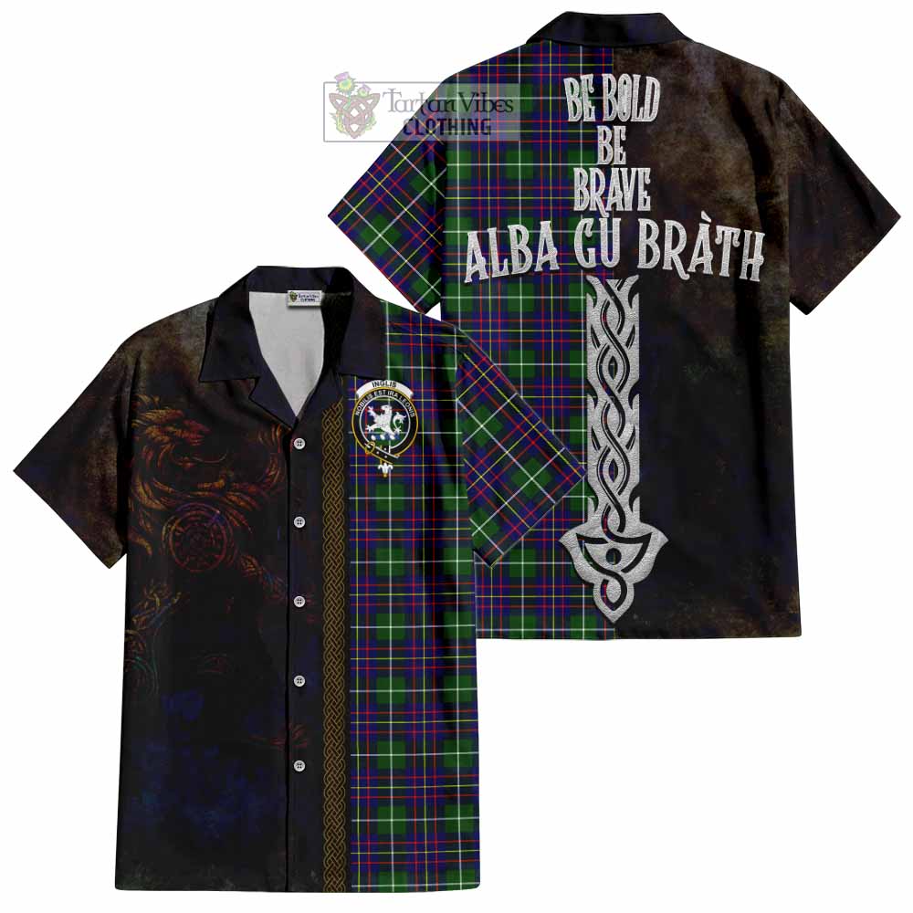 Inglis Tartan Family Crest Hawaiian Shirt Alba Gu Brath Be Brave Lion Ancient Style - Tartan Vibes Clothing
