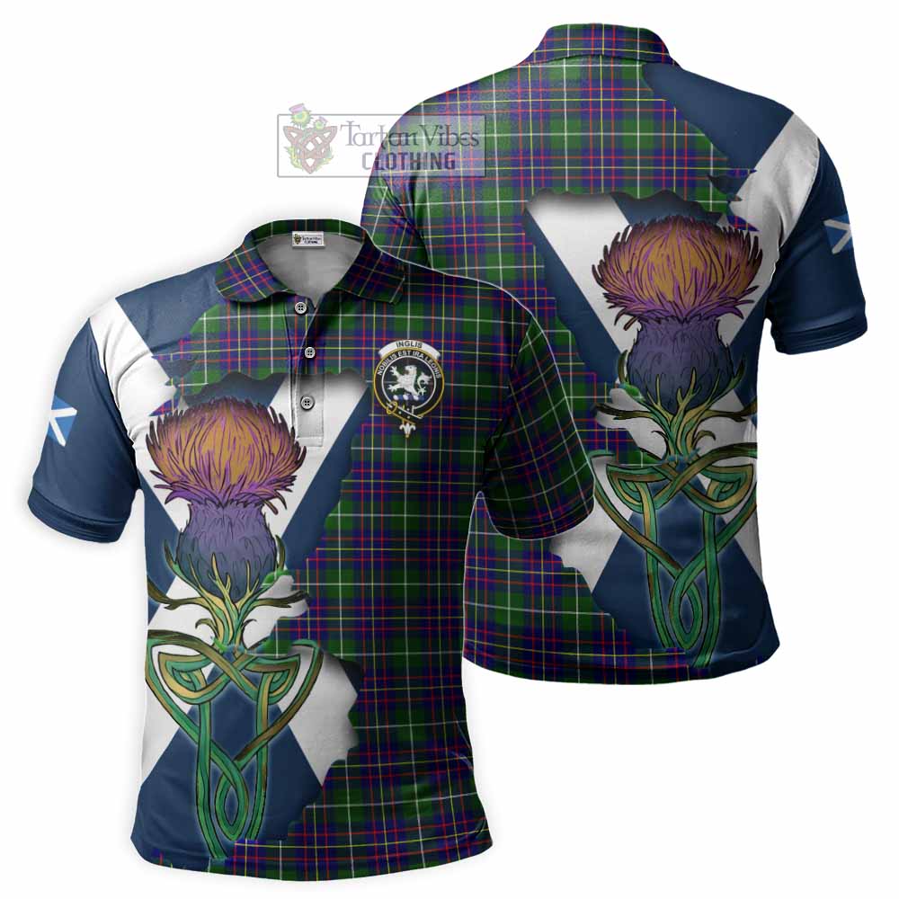 Inglis Tartan Family Crest Polo Shirt Scottish Thistle Celtic Inspired - Tartan Vibes Clothing