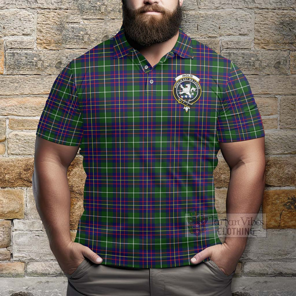 Inglis Tartan Polo Shirt with Family Crest Celtic Skull Style - Tartan Vibes Clothing