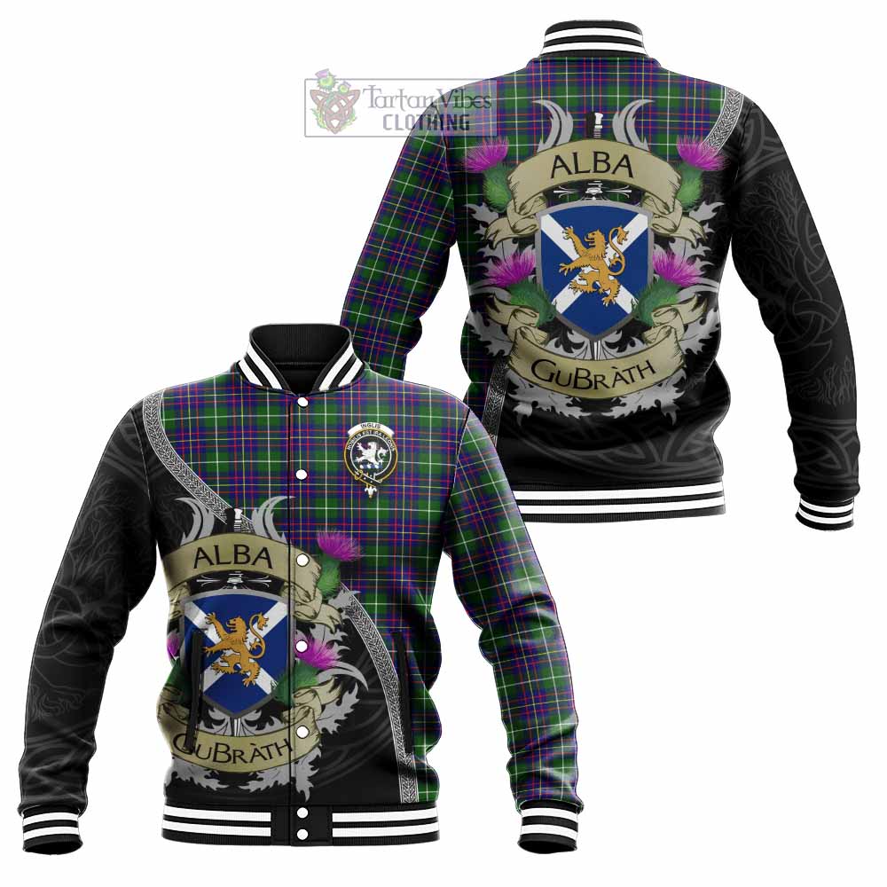 Inglis Tartan Family Crest Baseball Jacket Lion Rampant Royal Thistle Shield Celtic Inspired - Tartan Vibes Clothing