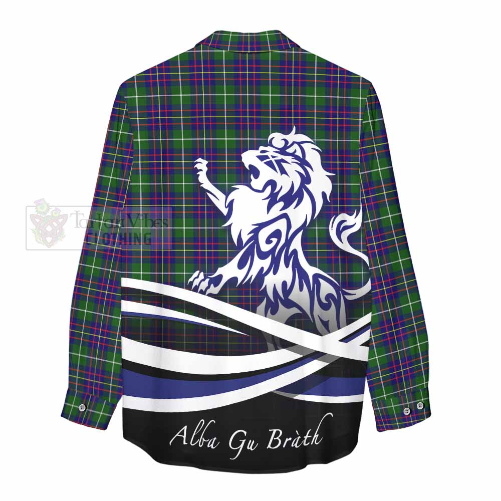 Inglis Tartan Women's Casual Shirt with Alba Gu Brath Regal Lion Emblem - Tartan Vibes Clothing