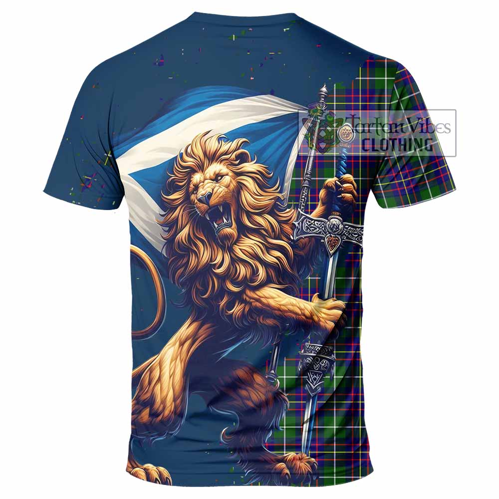 Inglis Tartan Family Crest T-Shirt with Scottish Majestic Lion - Tartan Vibes Clothing