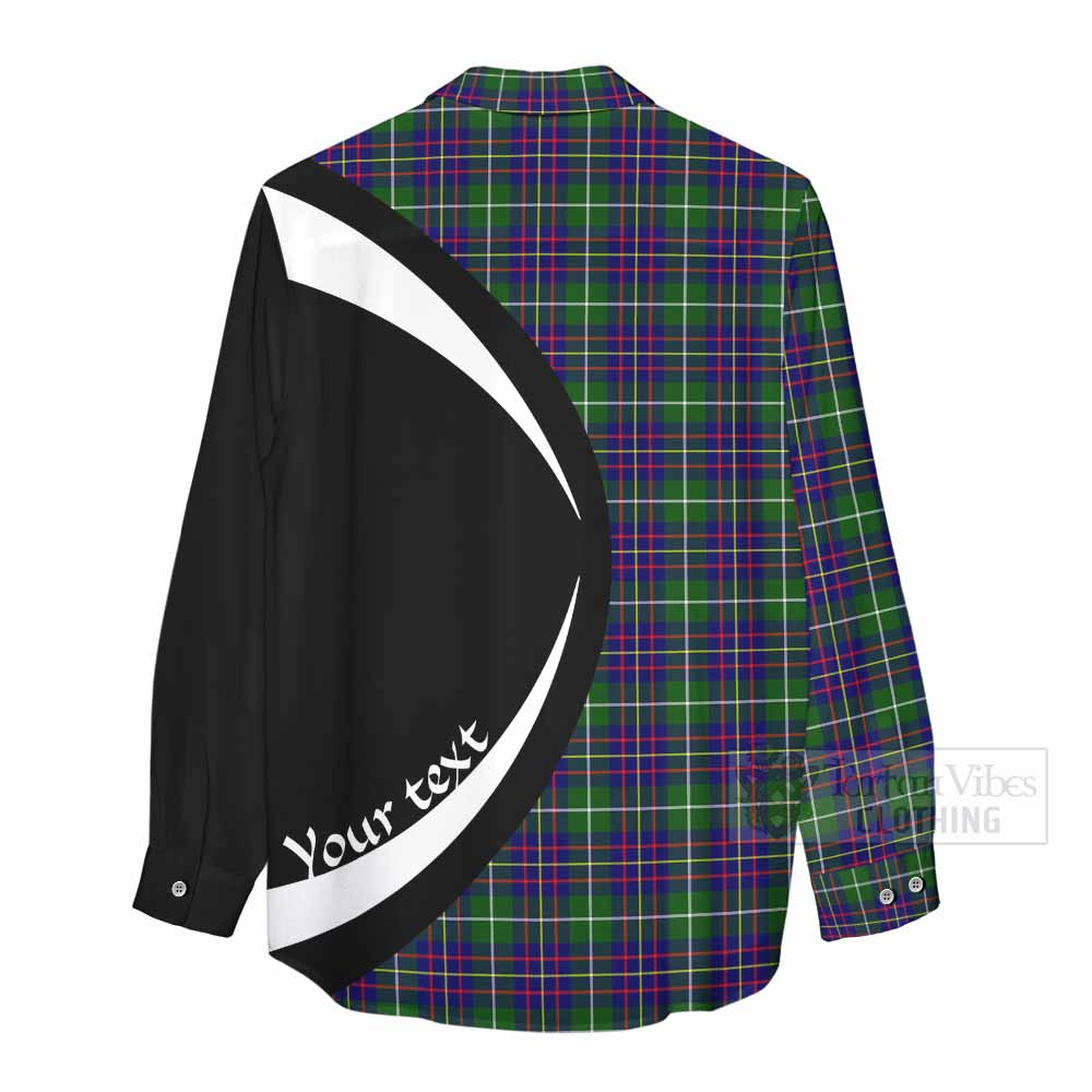 Inglis Tartan Women's Casual Shirt with Family Crest Circle Style - Tartan Vibes Clothing