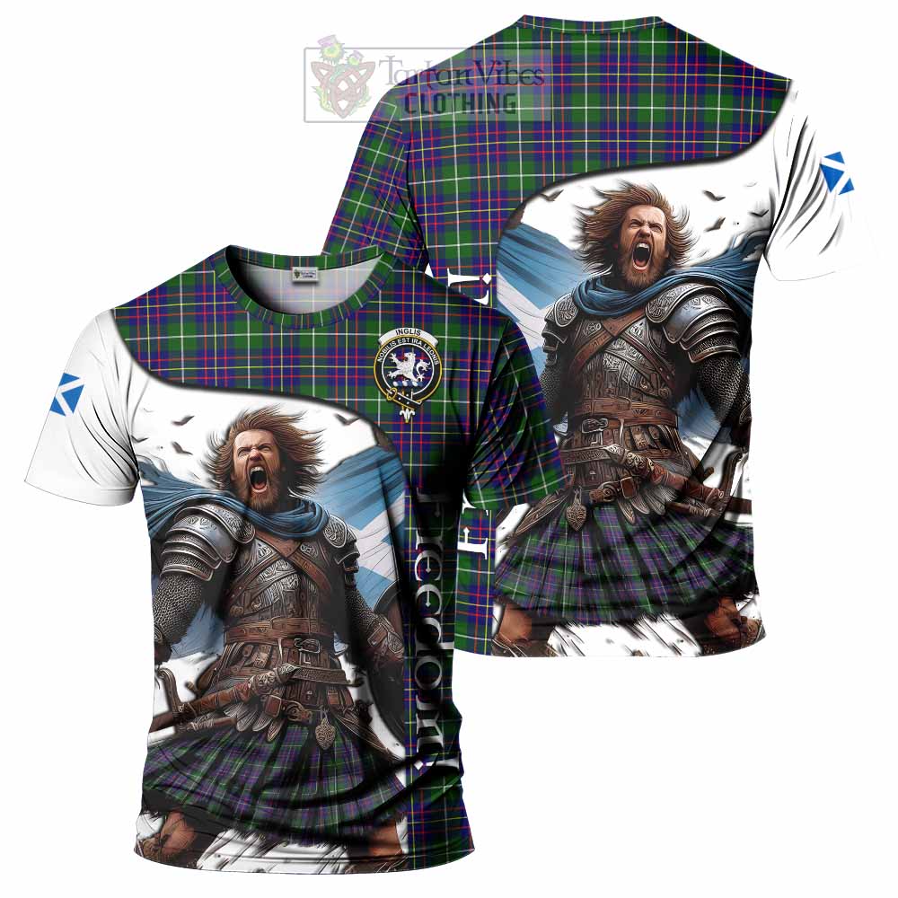 Inglis Crest Tartan T-Shirt Inspired by the Freedom of Scottish Warrior - Tartan Vibes Clothing