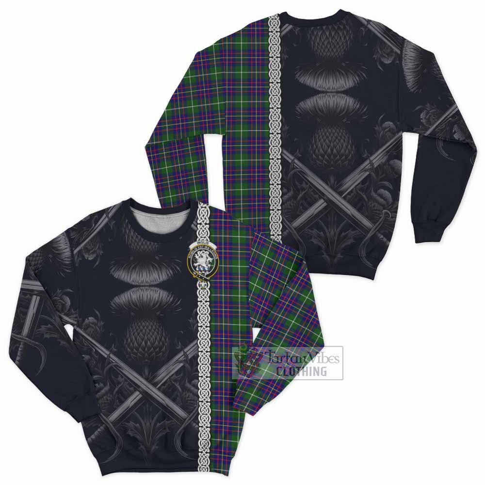 Inglis Tartan Sweatshirt with Family Crest Cross Sword Thistle Celtic Vibes - Tartan Vibes Clothing