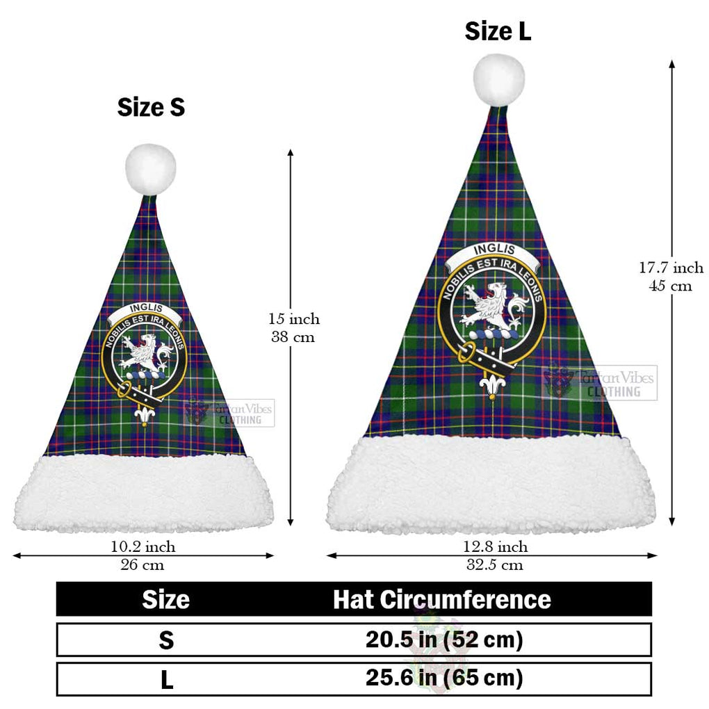 Inglis Tartan Christmas Santa Hats with Family Crest Christmas Hat L 25.6in (65cm) - Tartan Vibes Clothing