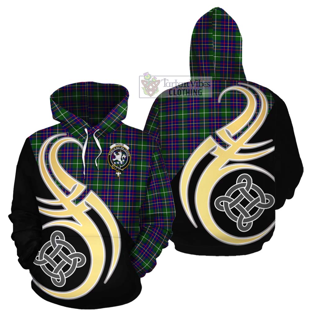 Inglis Tartan Cotton Hoodie with Family Crest and Celtic Symbol Style Zip Hoodie - Tartan Vibes Clothing