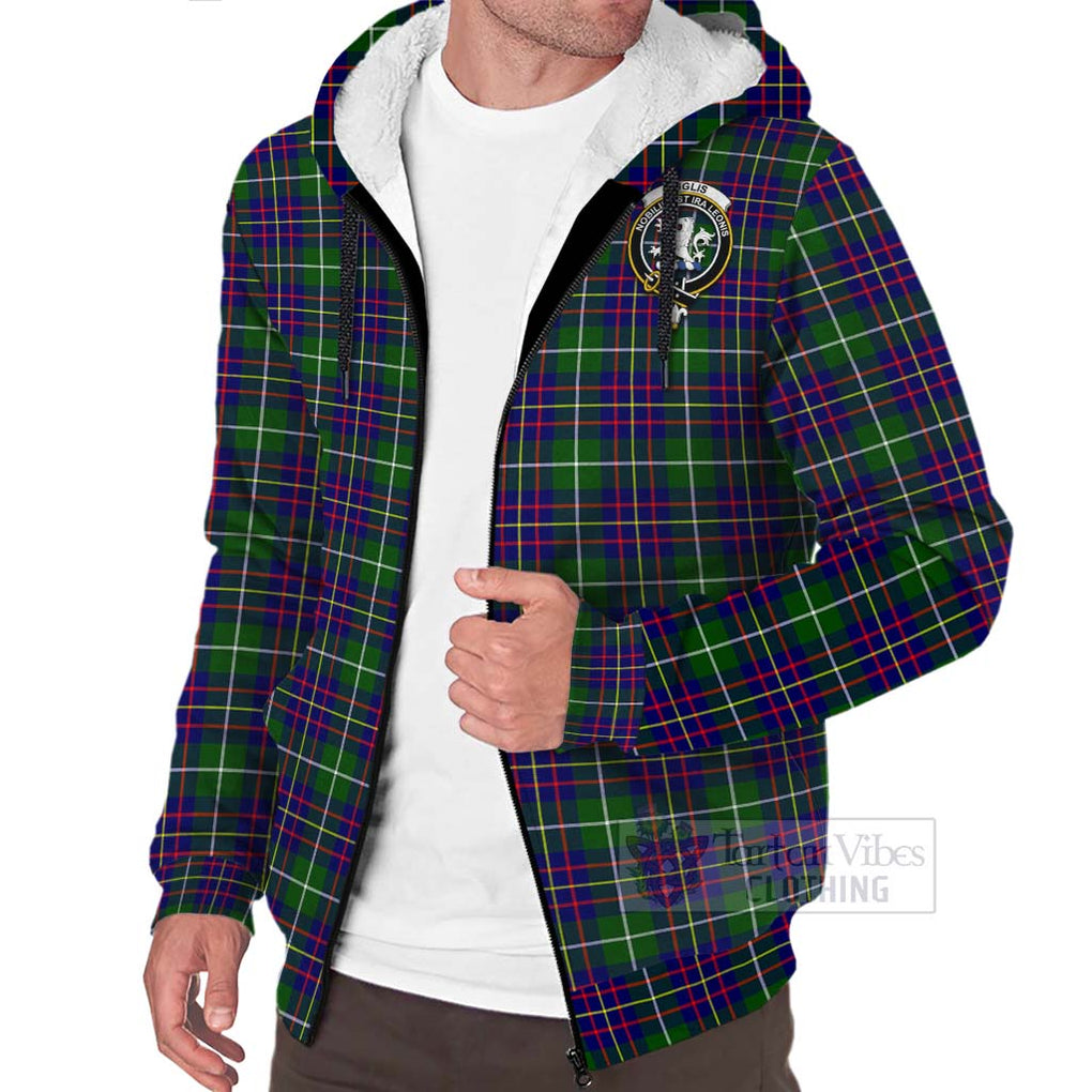 Inglis Tartan Sherpa Hoodie with Family Crest Celtic Skull Style Unisex - Tartan Vibes Clothing