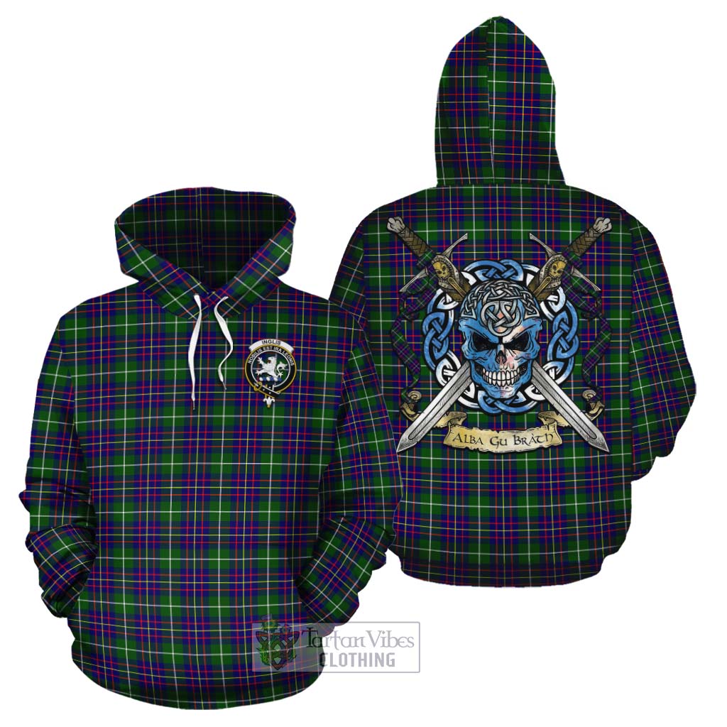Inglis Tartan Cotton Hoodie with Family Crest Celtic Skull Style Zip Hoodie - Tartan Vibes Clothing