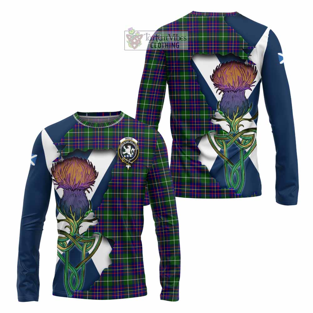 Inglis Tartan Family Crest Long Sleeve T-Shirt Scottish Thistle Celtic Inspired - Tartan Vibes Clothing