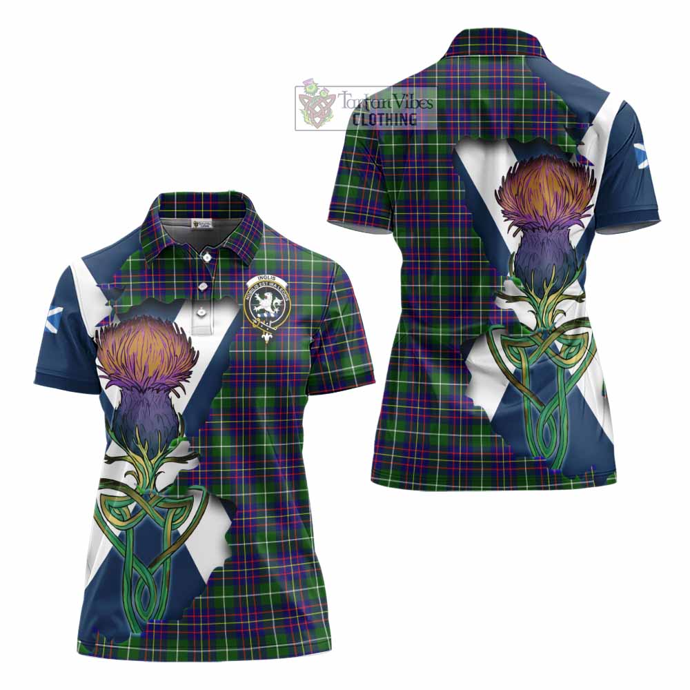 Inglis Tartan Family Crest Women's Polo Shirt Scottish Thistle Celtic Inspired - Tartan Vibes Clothing