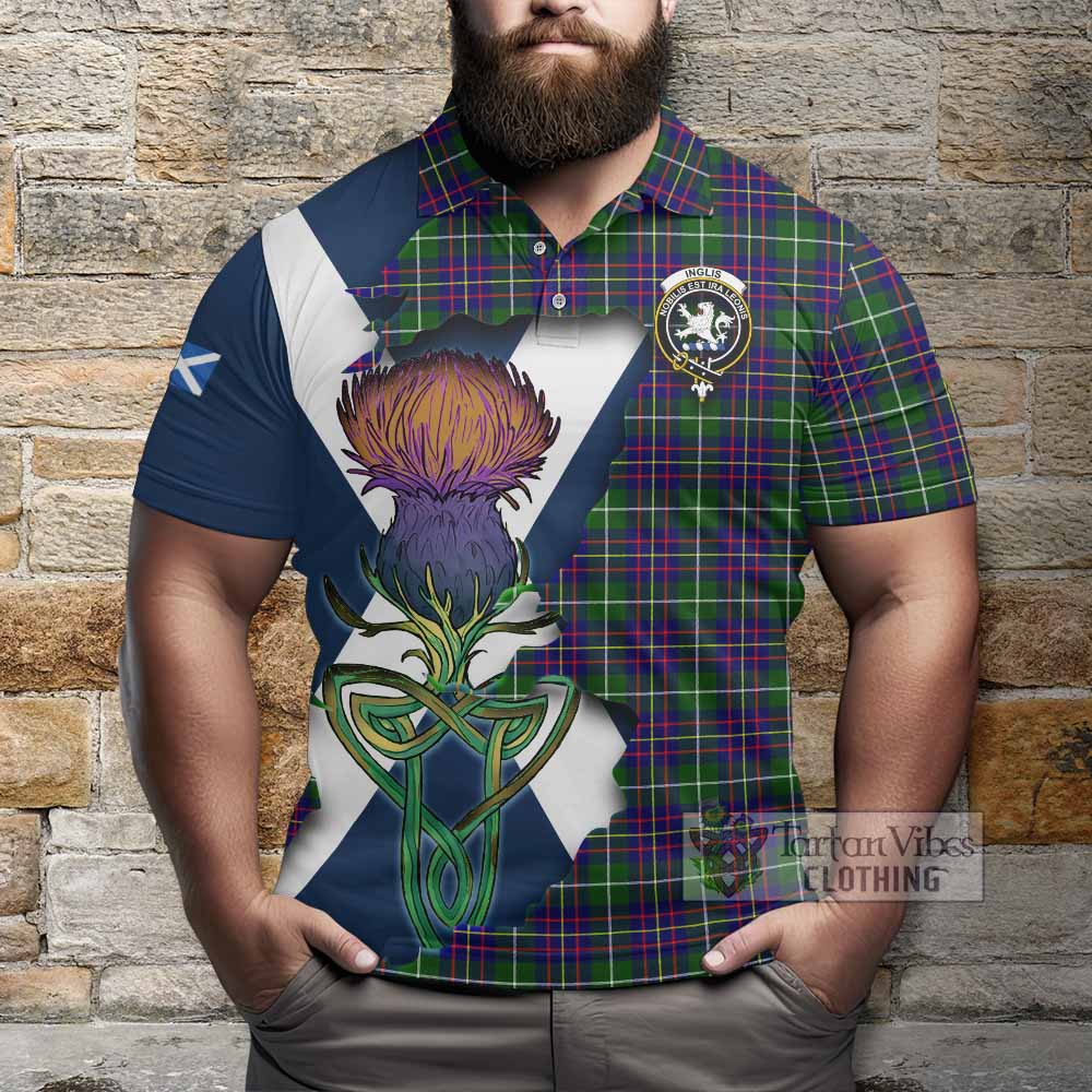Inglis Tartan Family Crest Polo Shirt Scottish Thistle Celtic Inspired - Tartan Vibes Clothing