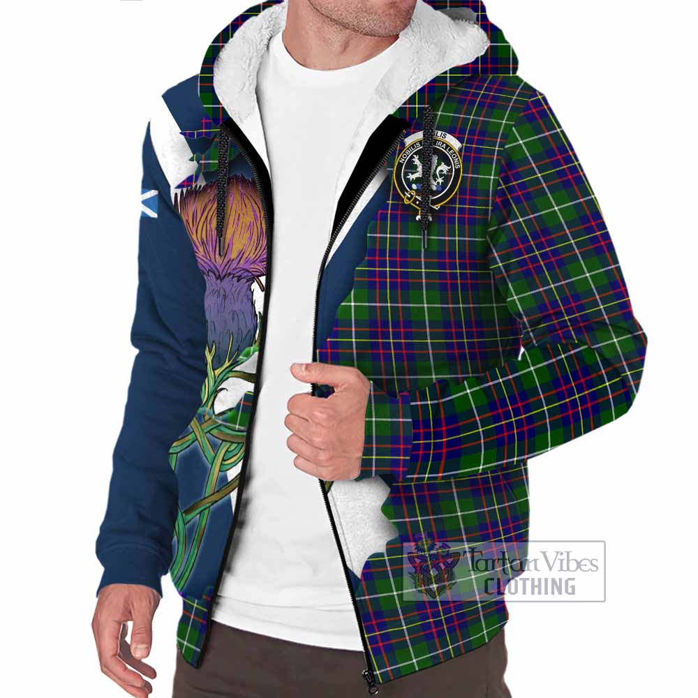 Inglis Tartan Family Crest Sherpa Hoodie Scottish Thistle Celtic Inspired - Tartan Vibes Clothing
