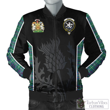 Inglis Ancient Tartan Bomber Jacket with Family Crest and Scottish Thistle Vibes Sport Style