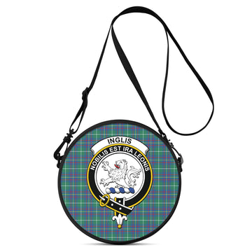 Inglis Ancient Tartan Round Satchel Bags with Family Crest