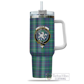 Inglis Ancient Tartan and Family Crest Tumbler with Handle