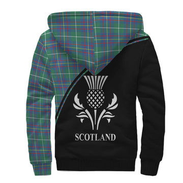 Inglis Ancient Tartan Sherpa Hoodie with Family Crest Curve Style