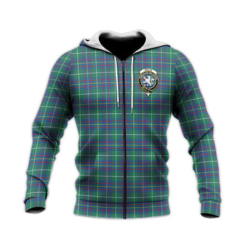 Inglis Ancient Tartan Knitted Hoodie with Family Crest