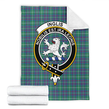 Inglis Ancient Tartan Blanket with Family Crest