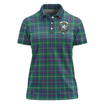 Inglis Ancient Tartan Polo Shirt with Family Crest For Women