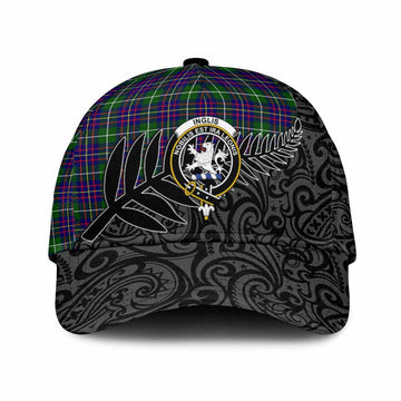 Inglis Crest Tartan Classic Cap with New Zealand Silver Fern Half Style