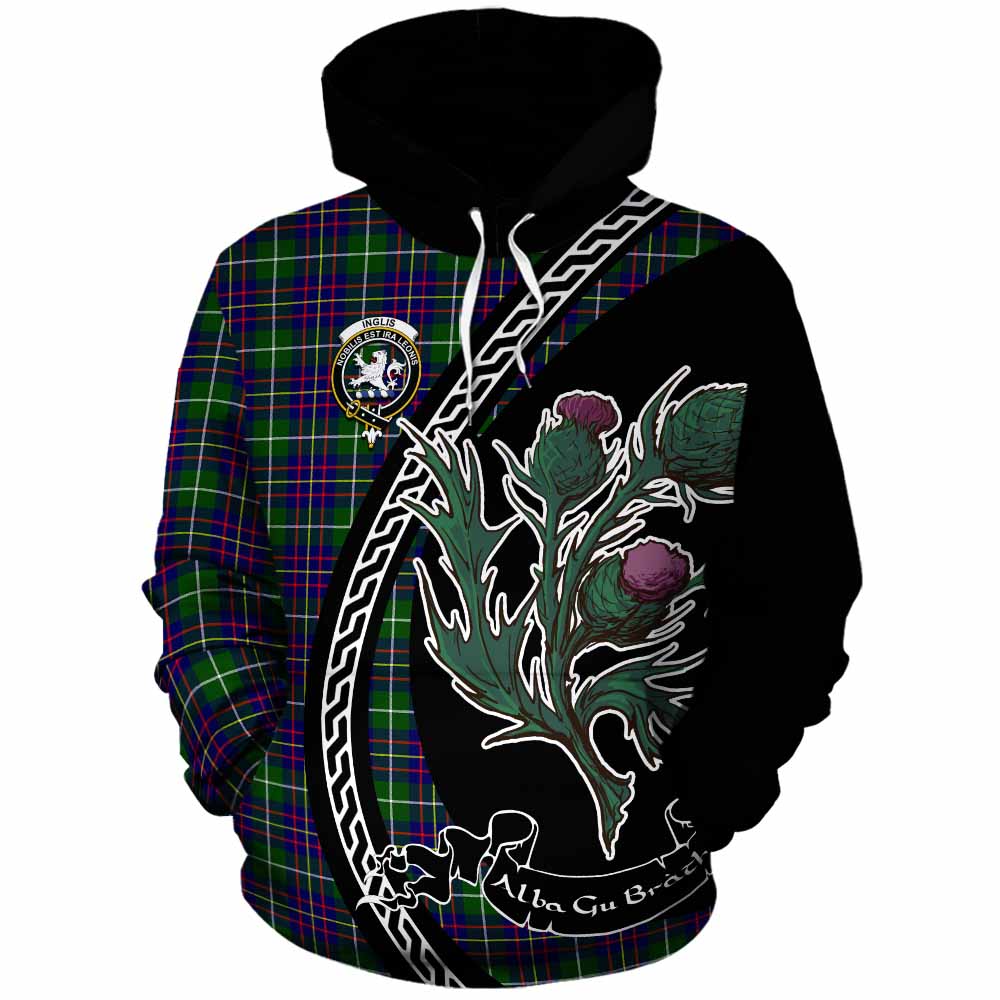 Inglis Family Crest Tartan Cotton Hoodie Alba Thistle Inspired - Tartan Vibes Clothing