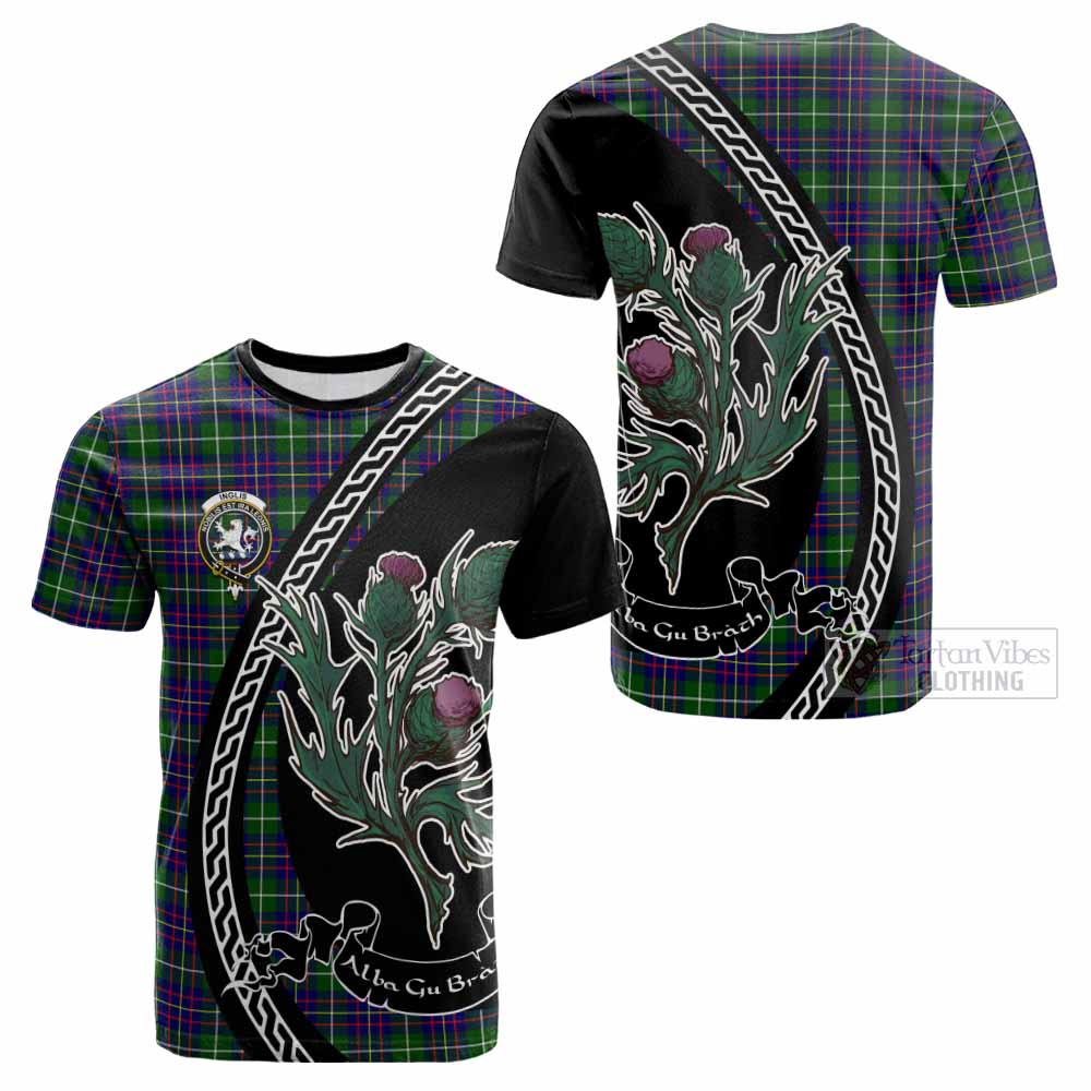 Inglis Family Crest Tartan Cotton T-shirt Alba Thistle Inspired - Tartan Vibes Clothing