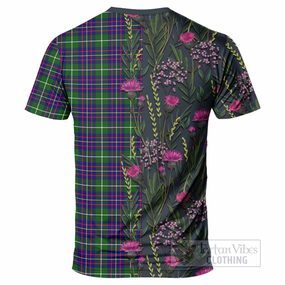 Inglis Family Crest Tartan T-Shirt Scottish Thistle Flower Pattern Half Style - Tartan Vibes Clothing