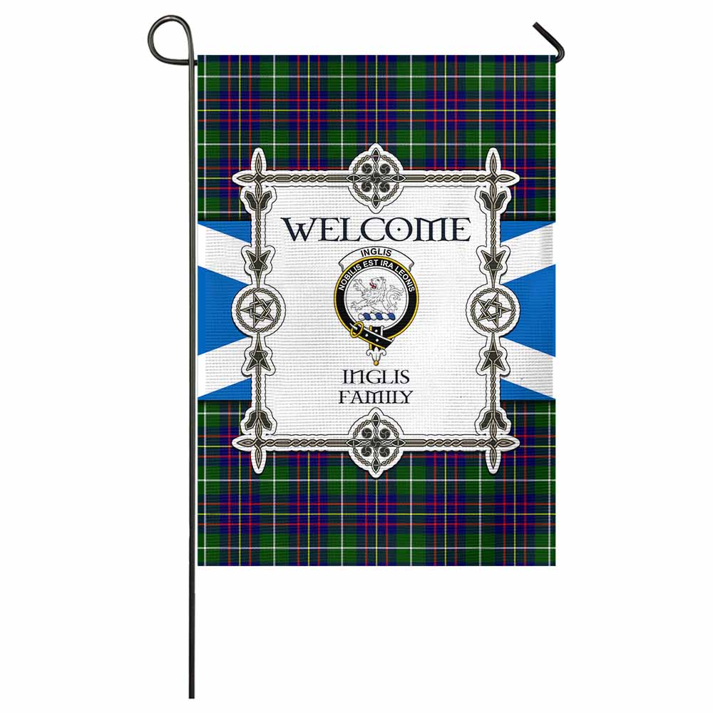 Inglis Family Crest Tartan Welcome Garden Flag Saltire Harmony Style - Tartan Vibes Clothing