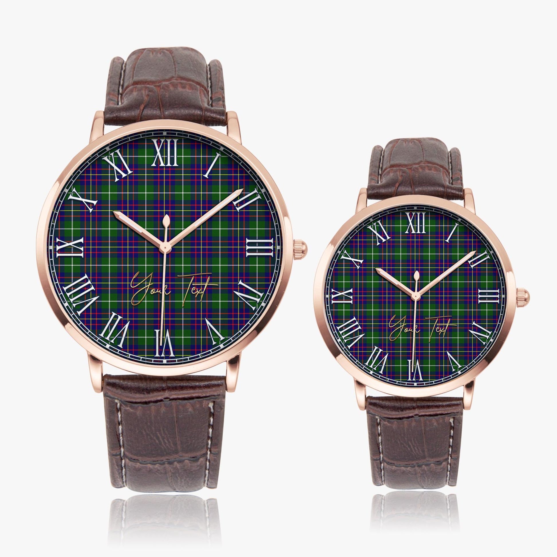 Inglis Tartan Personalized Your Text Leather Trap Quartz Watch - Tartan Vibes Clothing