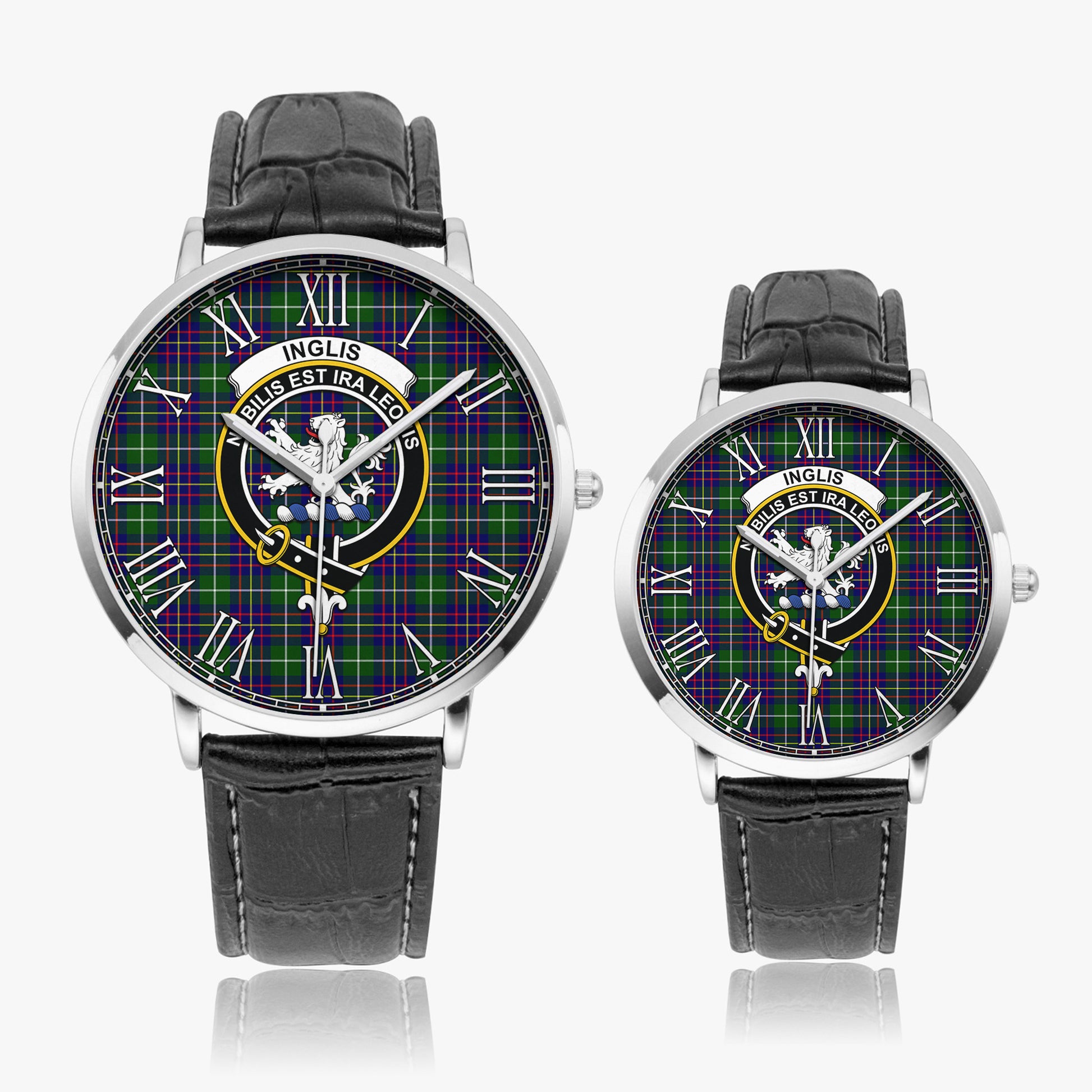 Inglis Tartan Family Crest Leather Strap Quartz Watch - Tartan Vibes Clothing