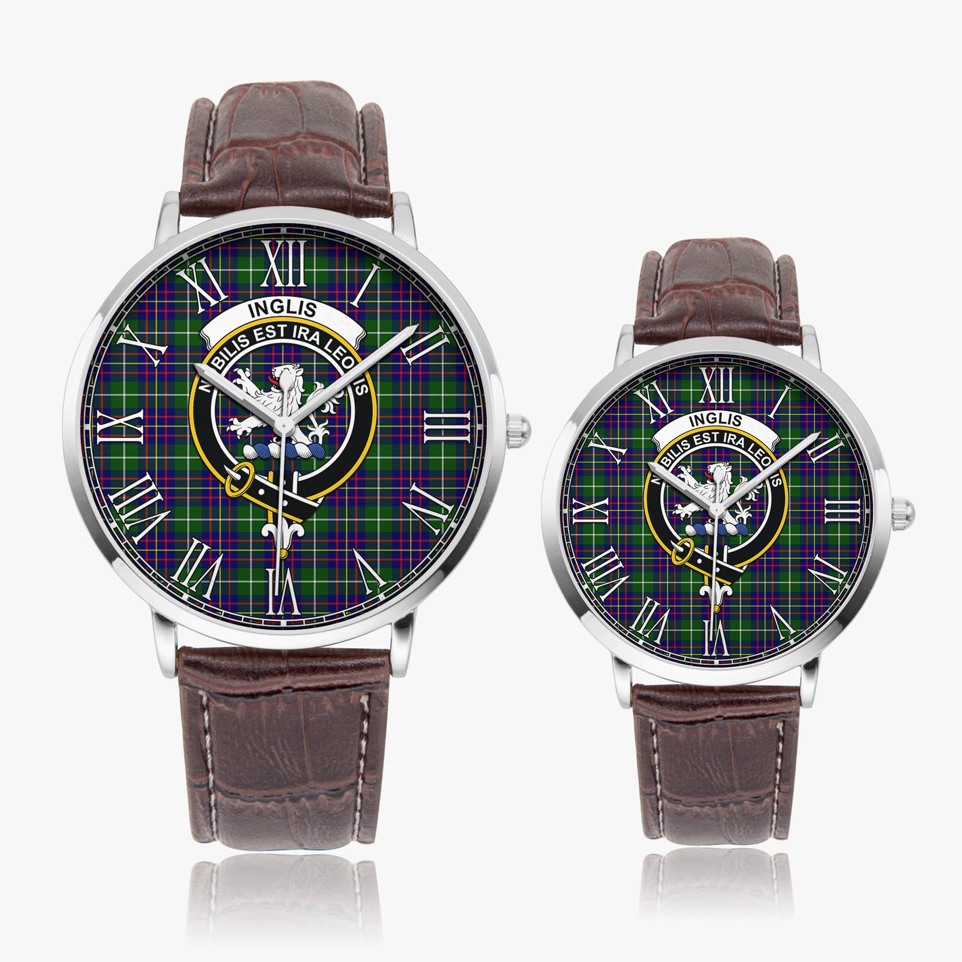 Inglis Tartan Family Crest Leather Strap Quartz Watch - Tartan Vibes Clothing