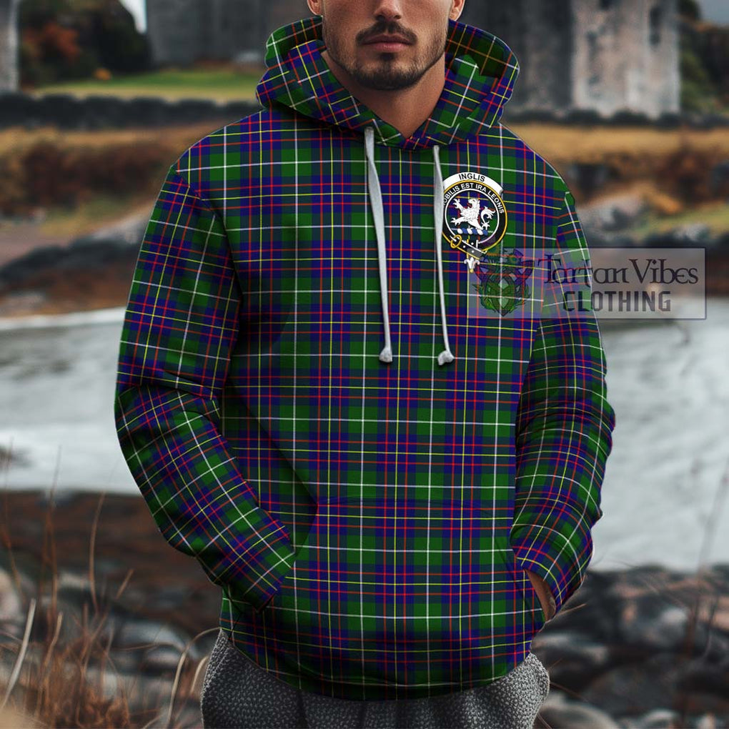 Inglis Tartan Cotton Hoodie with Family Crest Zip Hoodie - Tartan Vibes Clothing