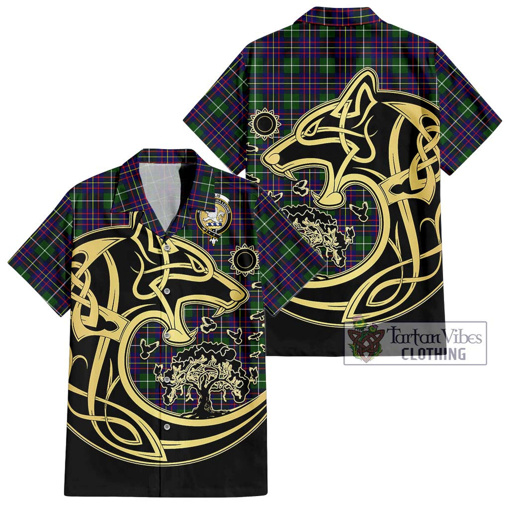 Inglis Tartan Hawaiian Shirt with Family Crest Celtic Wolf Style Kid - Tartan Vibes Clothing