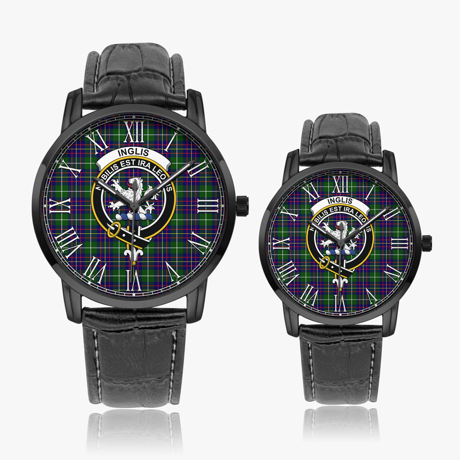 Inglis Tartan Family Crest Leather Strap Quartz Watch Wide Type - Tartan Vibes Clothing