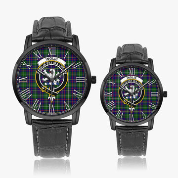 Inglis Tartan Family Crest Leather Strap Quartz Watch Wide Type - Tartan Vibes Clothing