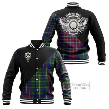 Inglis Tartan Baseball Jacket with Family Crest and Military Logo Style Unisex - Tartan Vibes Clothing