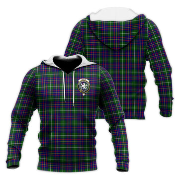 Inglis Modern Tartan Knitted Hoodie with Family Crest