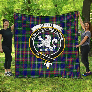 Inglis Modern Tartan Quilt with Family Crest