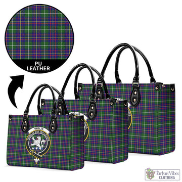 Inglis Tartan Luxury Leather Handbags with Family Crest L - Tartan Vibes Clothing