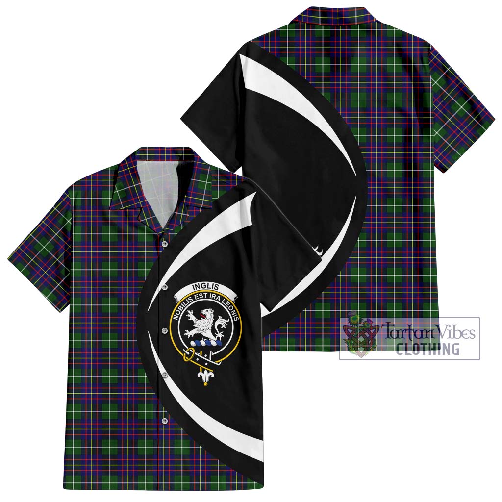 Inglis Tartan Hawaiian Shirt with Family Crest Circle Style Kid - Tartan Vibes Clothing