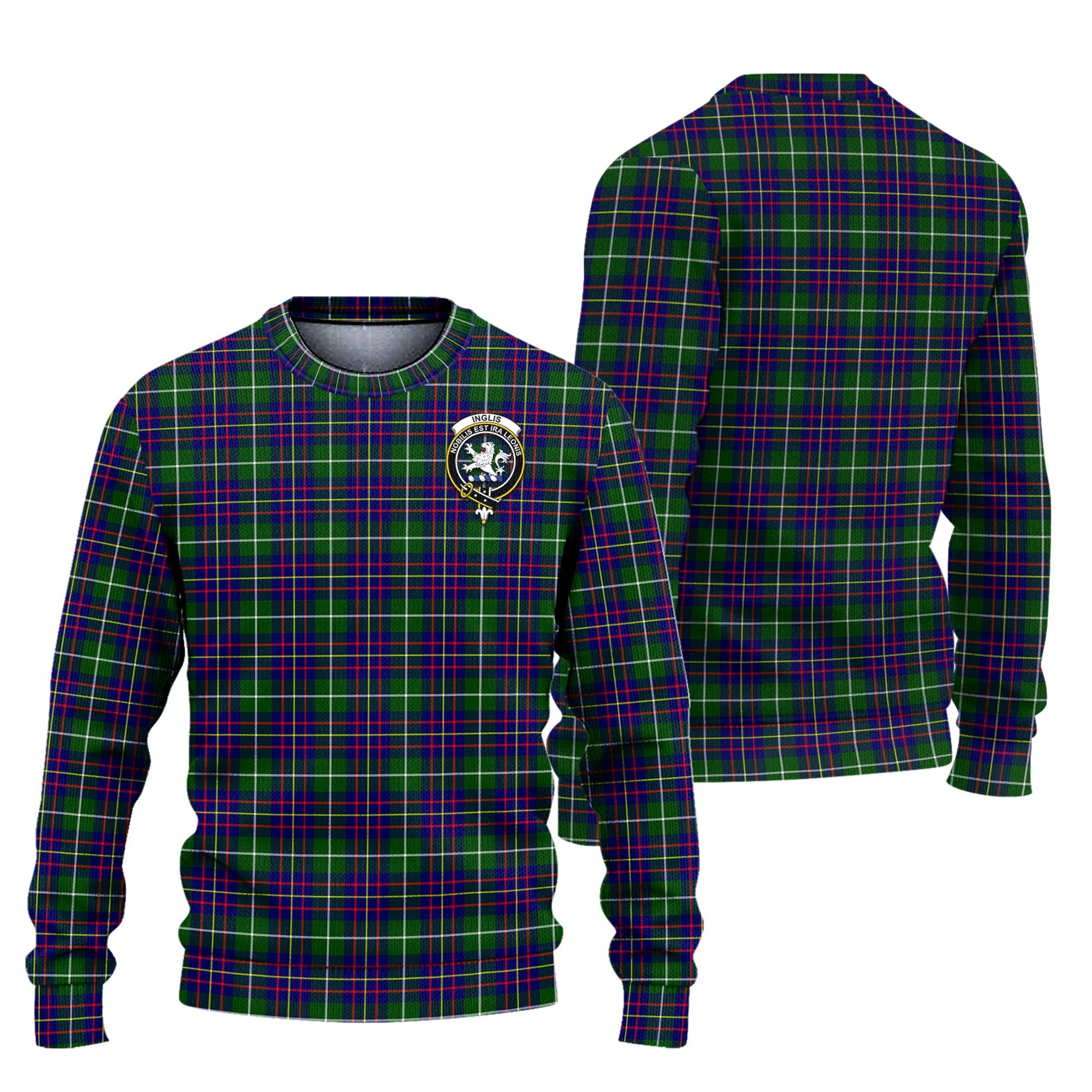 Inglis Tartan Ugly Sweater with Family Crest Unisex - Tartan Vibes Clothing