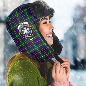 Inglis Tartan Winter Trapper Hat with Family Crest Winter Trapper Hat Universal Fit Circumference 22.8in (58cm) - Tartan Vibes Clothing