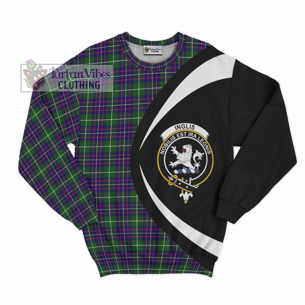 Inglis Tartan Sweatshirt with Family Crest Circle Style Unisex - Tartan Vibes Clothing