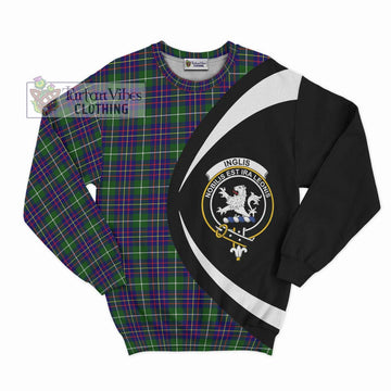 Inglis Tartan Sweatshirt with Family Crest Circle Style Unisex - Tartan Vibes Clothing