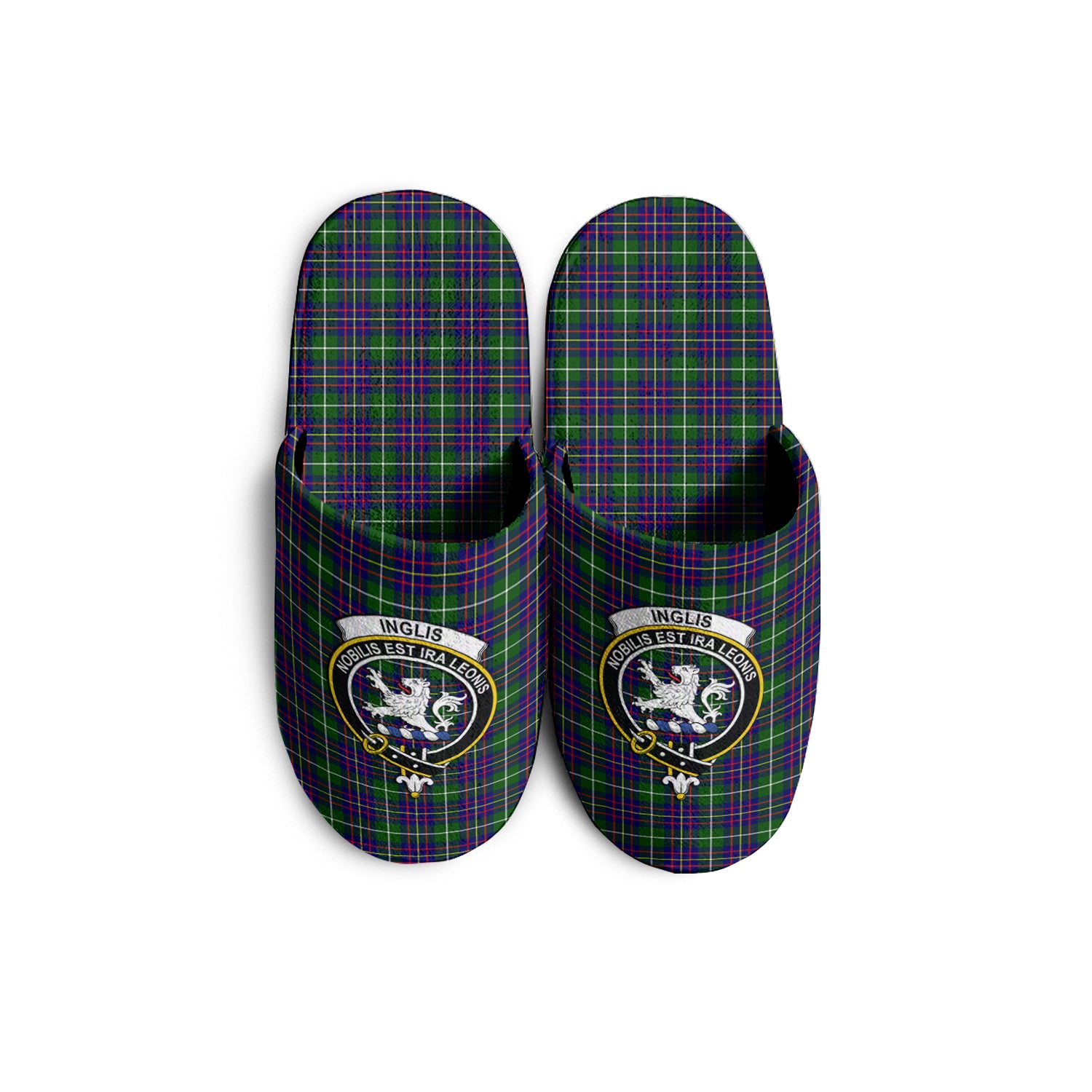 Inglis Modern Tartan Home Slippers with Family Crest - Tartanvibesclothing