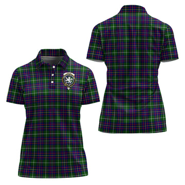Inglis Modern Tartan Polo Shirt with Family Crest For Women
