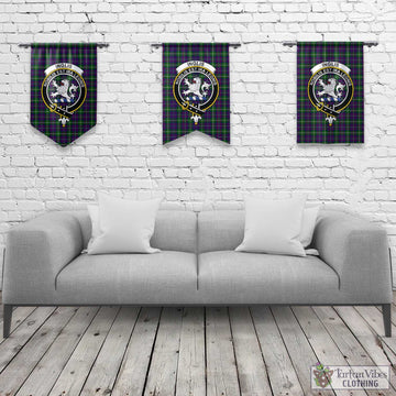 Inglis Tartan Gonfalon, Tartan Banner with Family Crest Rectangle - Tartan Vibes Clothing