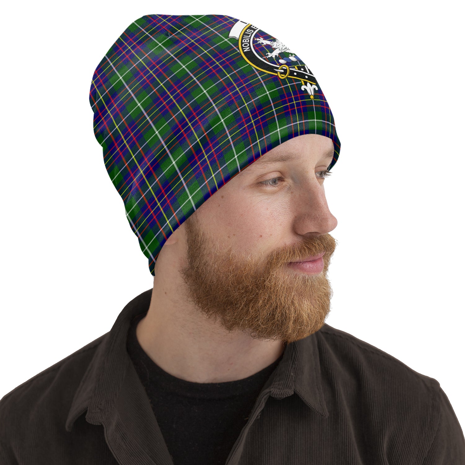 Inglis Tartan Beanies Hat with Family Crest One Size 10.5*10.2 inches - Tartan Vibes Clothing